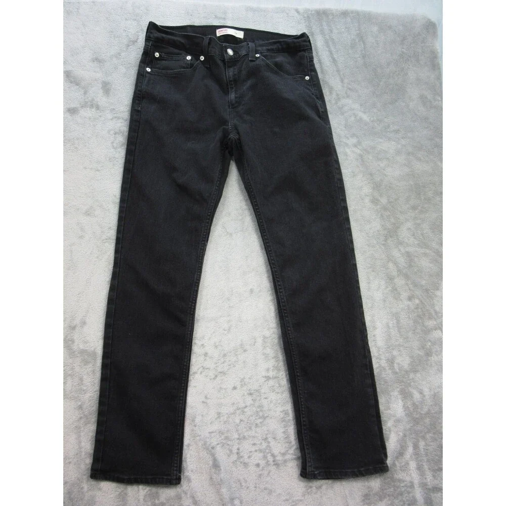 Levi Strauss Signature Mens Jeans 33x30 (Actual 29x27.5)  Black Denim Slim Leg